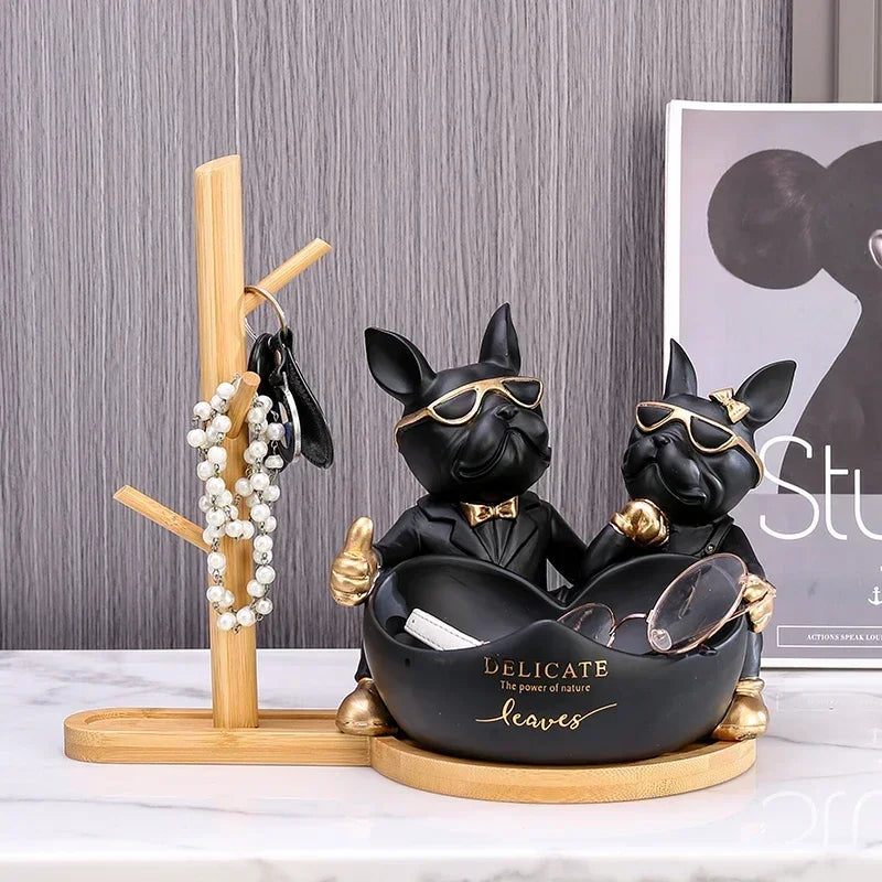 Décoration intérieure statue chien bouledogue