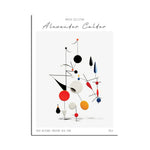 Affiche abstraite minimaliste avec formes et couleurs géométriques.