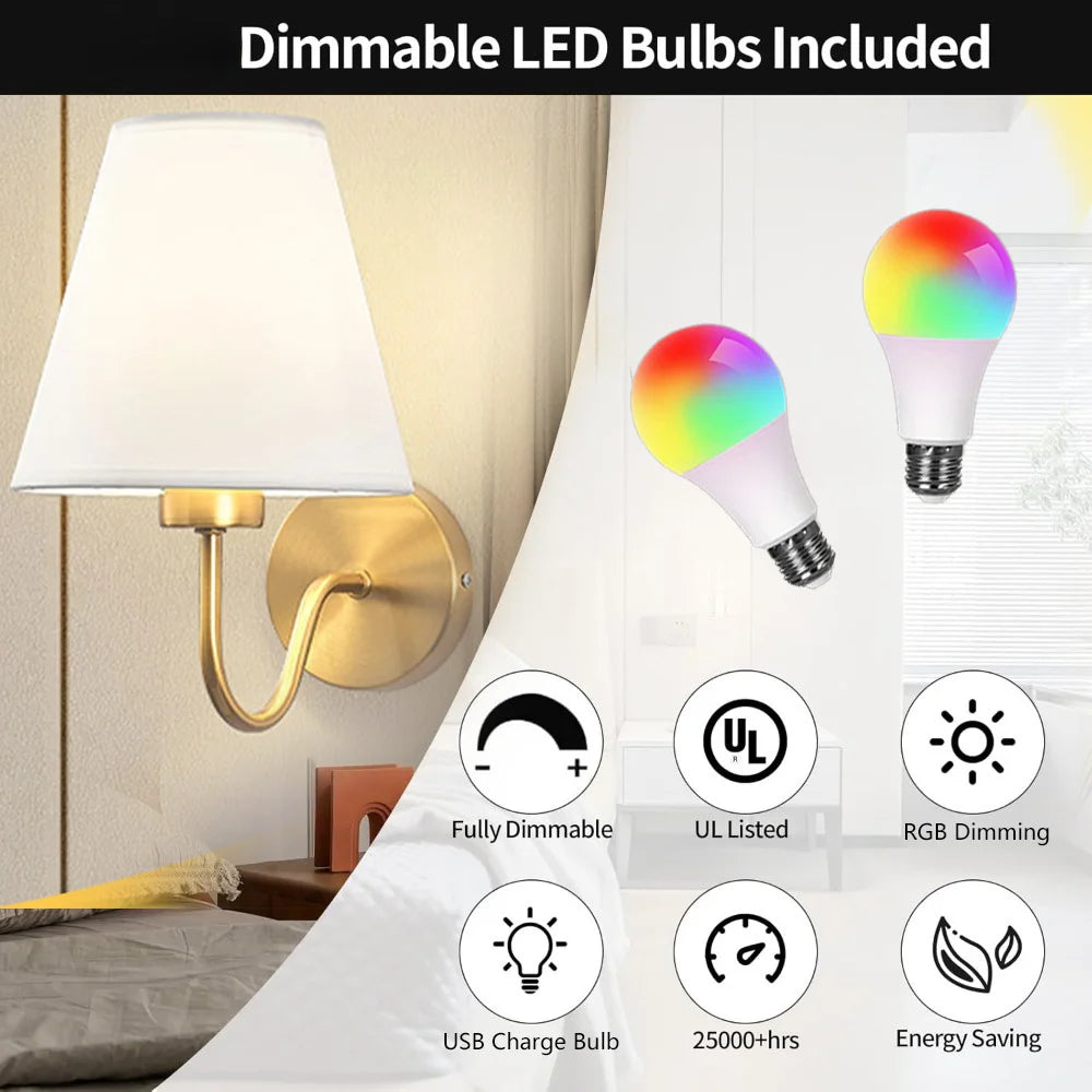 Applique murale en fonctionnement avec différentes couleurs LED