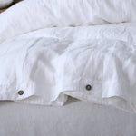 Housse de couette en lin blanc avec finition lavage sur pierre