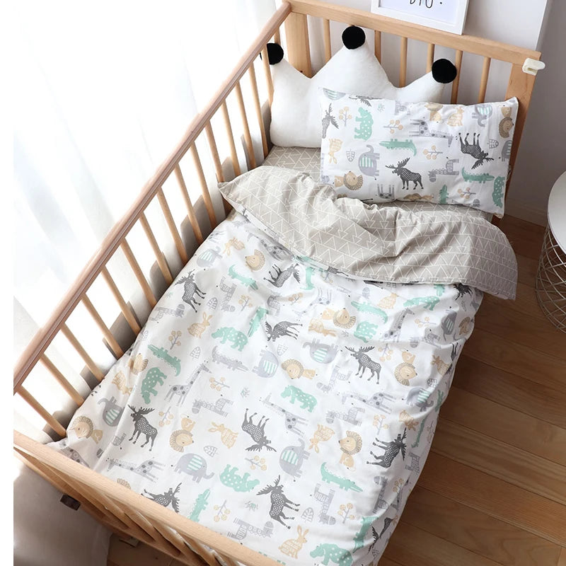 Housse de couette pour berceau bébé couleur vert pastel