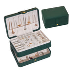 Boîte à bijoux en cuir PU avec bijoux rangés