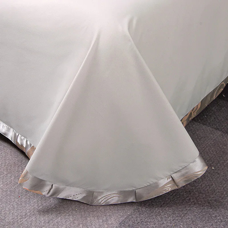 Housse de couette en satin jacquard avec motifs raffinés