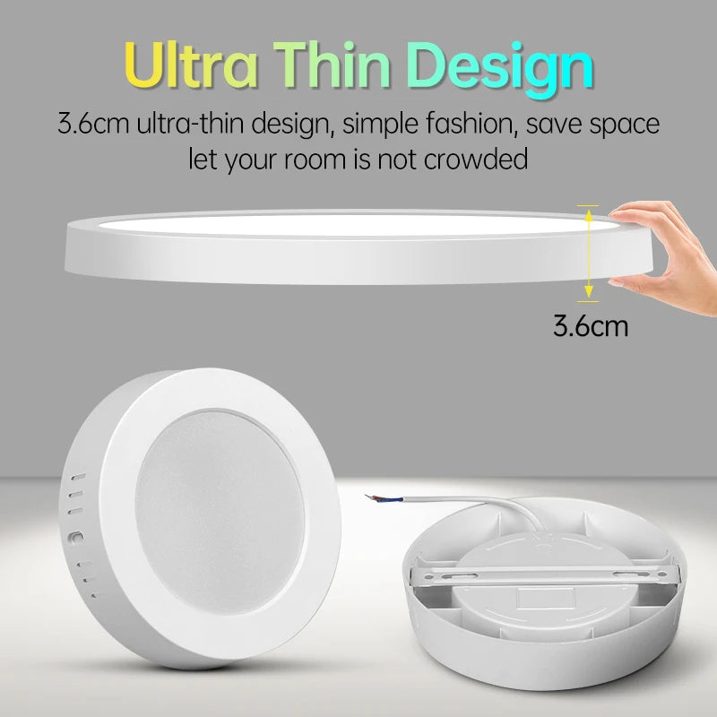 Installation plafonnier LED ultra-mince