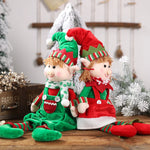 Peluche lutin de Noël vue de face
