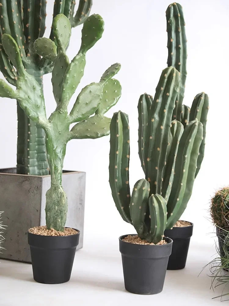 Fausse plante style arbre et cactus pour salon et extérieur
