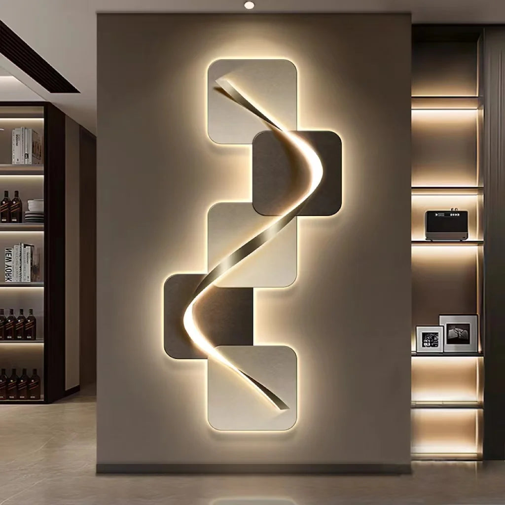 Luminaire LED minimaliste en bois pour entrée, design italien
