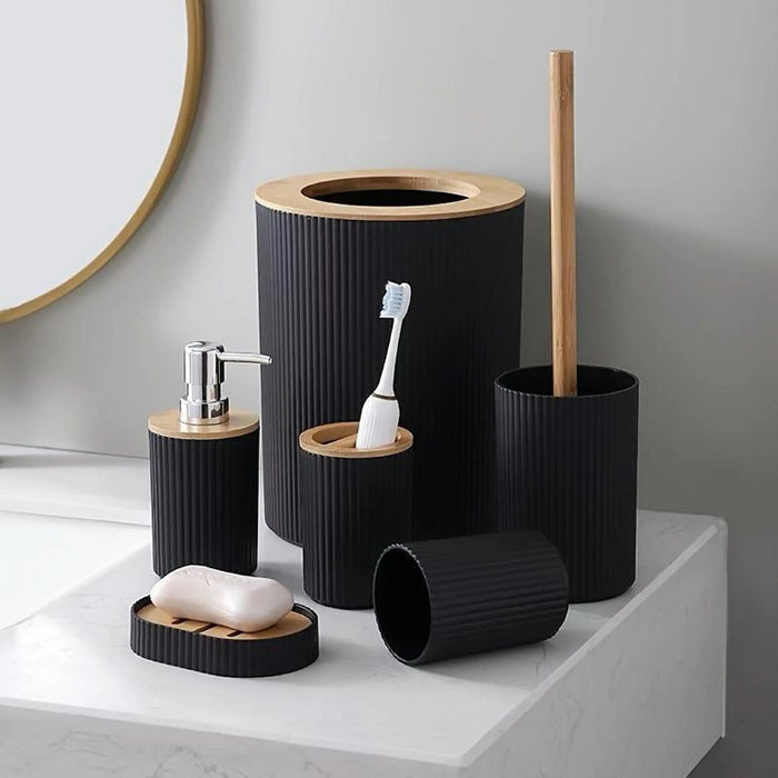Ensemble accessoires salle de bain moderne 7 pièces vue d'ensemble