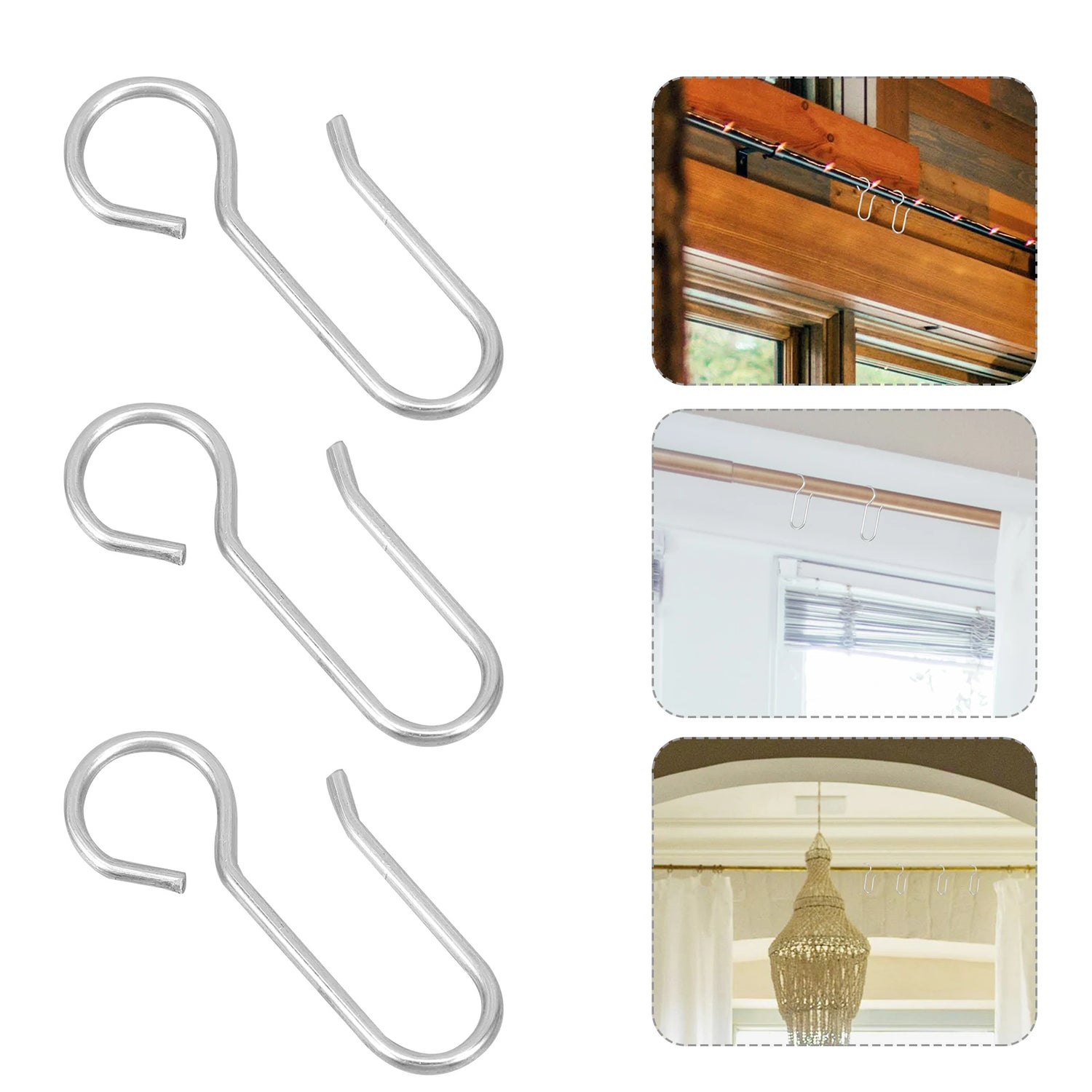 Installation facile crochets rideau acier plaqué zinc