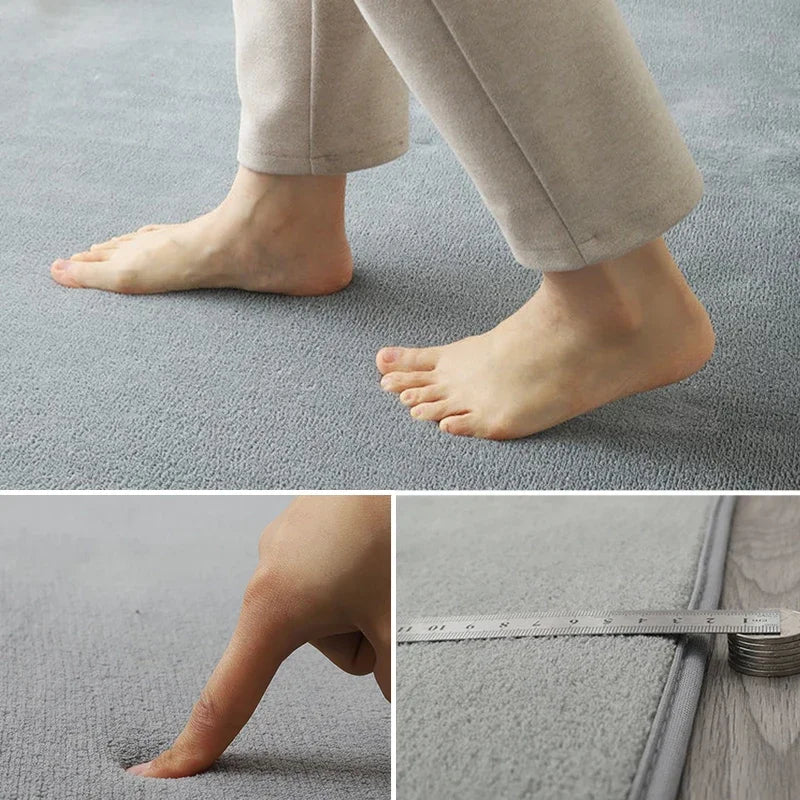 Tapis salon gris clair texture