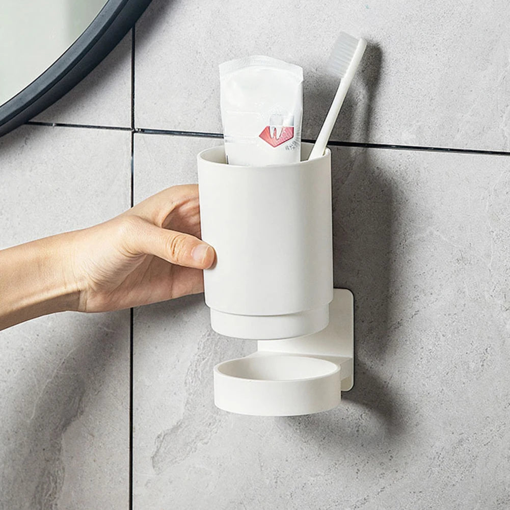 Support organisateur mural avec tasse amovible pour brosses à dents