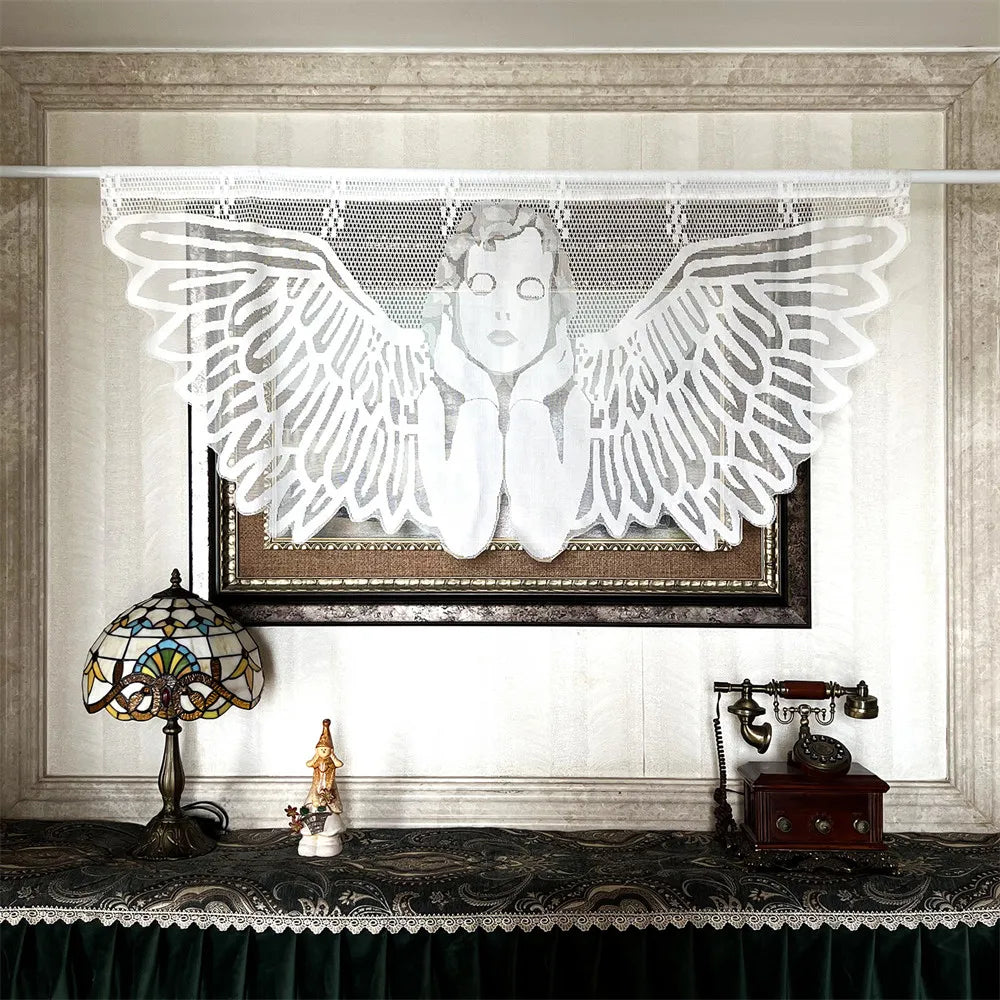 Détail du tissu Jacquard semi-transparent de la cantonnière