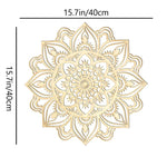 Vue rapprochée du mandala métal beige