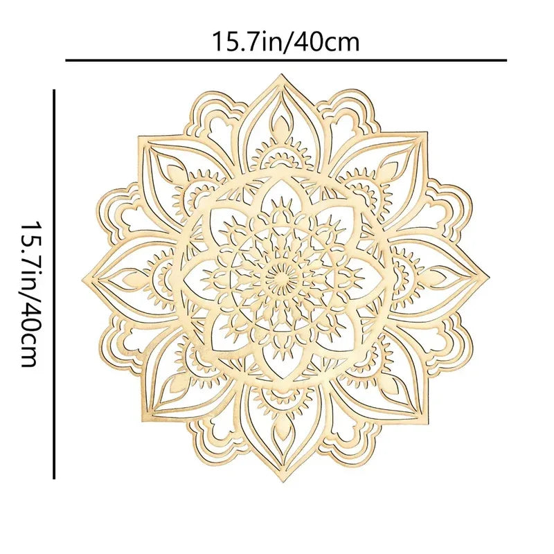 Vue rapprochée du mandala métal beige