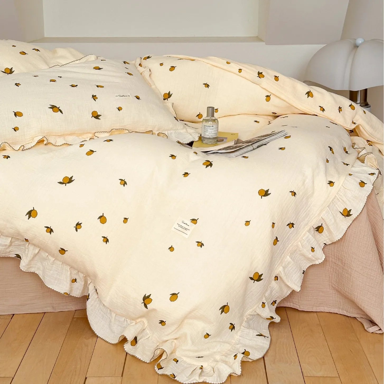 Housse de couette beige avec coussins assortis