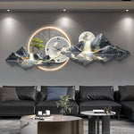 Horloge murale en forme de dôme avec motif abstrait pour décoration intérieure