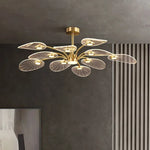 Lustre moderne avec lumière variable jaune clair
