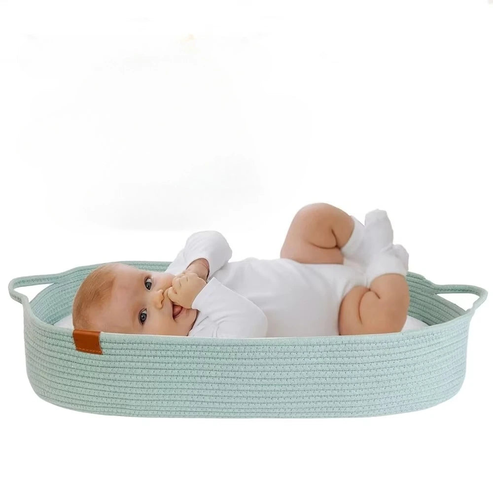 Panier à langer en coton naturel pour nouveau-né