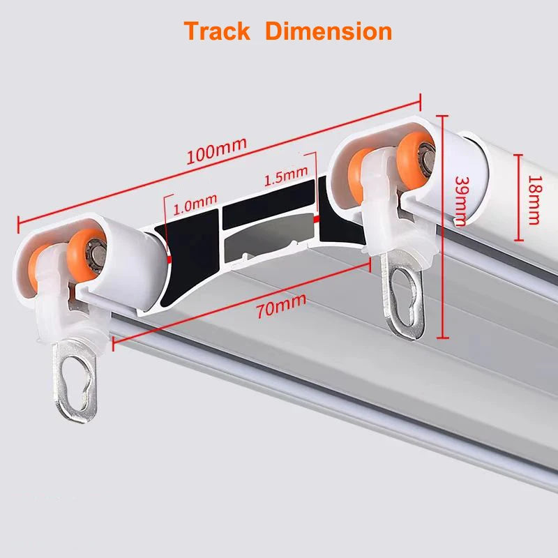 Rail de rideau plafond double rail en alliage d'aluminium jaune