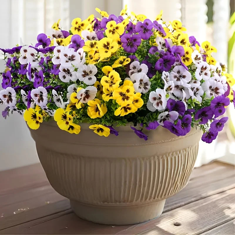 Fleurs primula beige en plastique pour décoration de porte