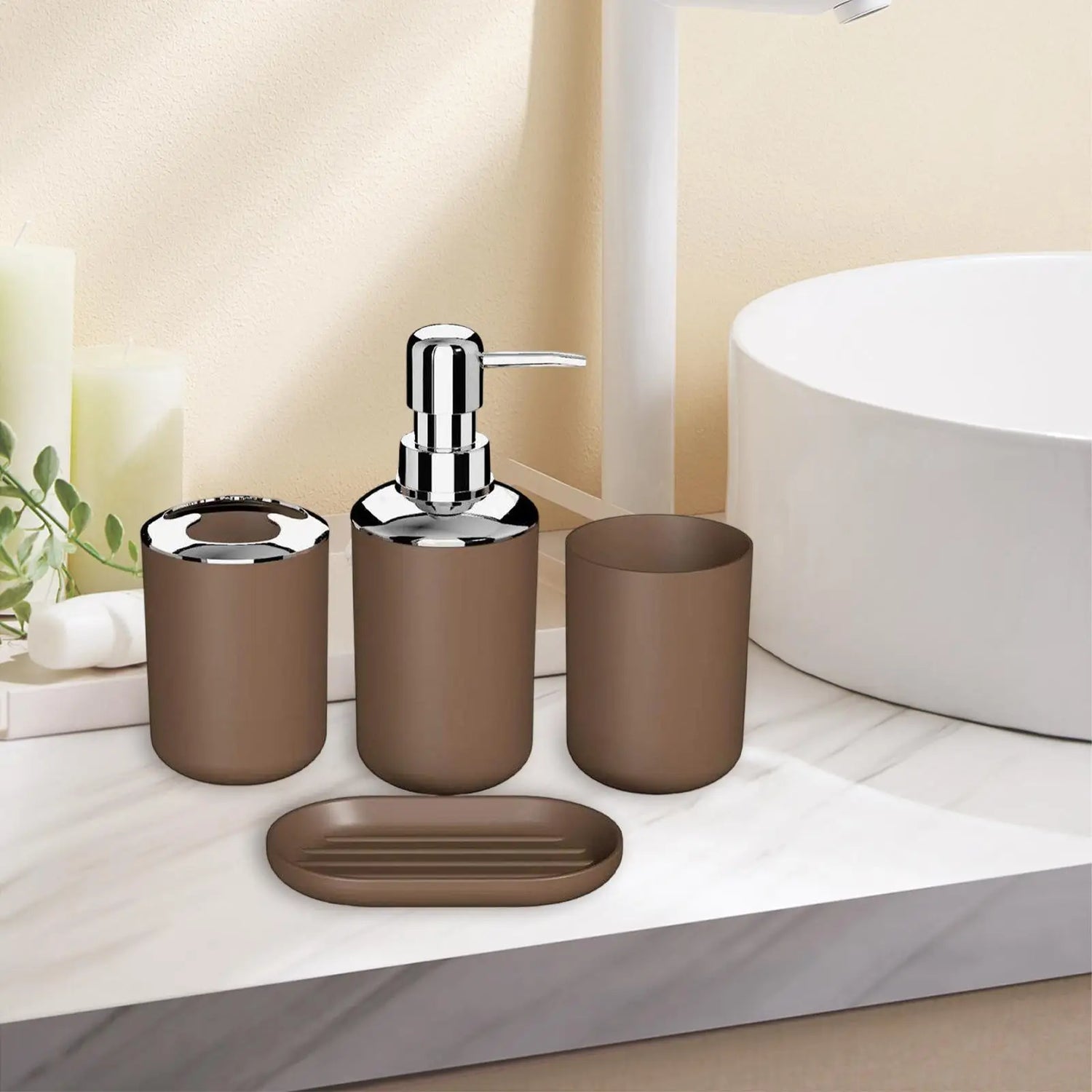 Distributeur de savon moderne en plastique durable pour salle de bain