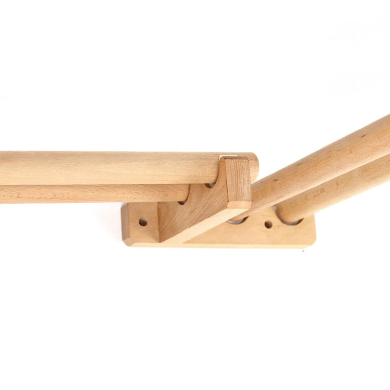 Support d'angle tringle rideau bois hêtre