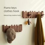 Porte-manteau mural bois clé de piano jaune clair pour décoration d'entrée