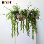 Arche de fausses fleurs pour décoration murale de mariage en extérieur
