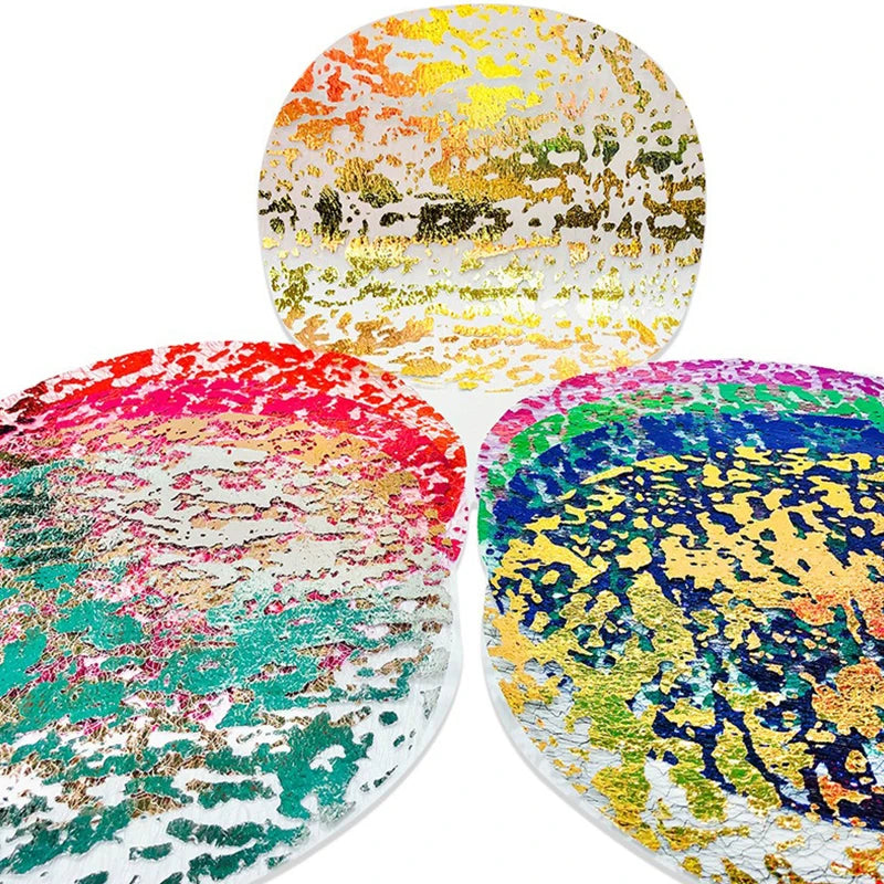 Pack de 10 sets de table ronds en feuille d'or