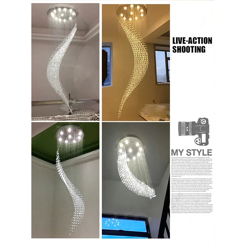 Détail des cristaux du lustre design Ombre Interieur