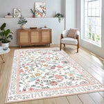 Détail du motif floral du tapis de décoration intérieure
