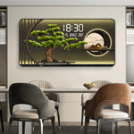 Horloge murale numérique noire design moderne