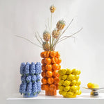 Vase céramique citron orange raisin décoration table moderne