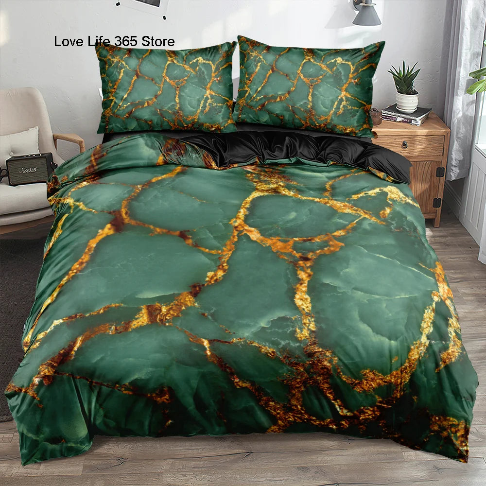 Linge de lit microfibre marbre 3D Ombre Interieur