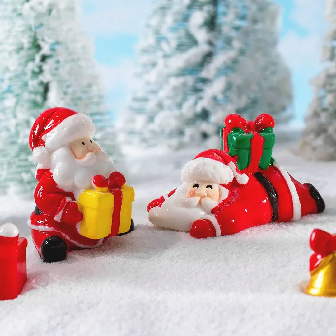 Figurine de Père Noël en résine couleur chocolat pour ambiance chaleureuse