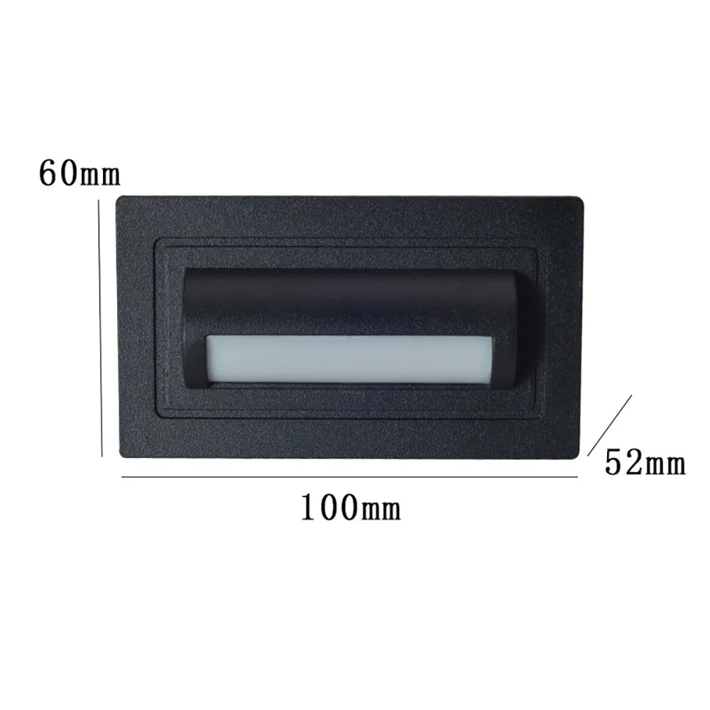 Détail de l'applique murale LED encastrée avec finition aluminium