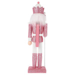 Casse-noisette en bois rose avec paillettes pour décoration de Noël