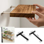 Étagère flottante invisible argent fixée au mur avec supports métalliques cachés