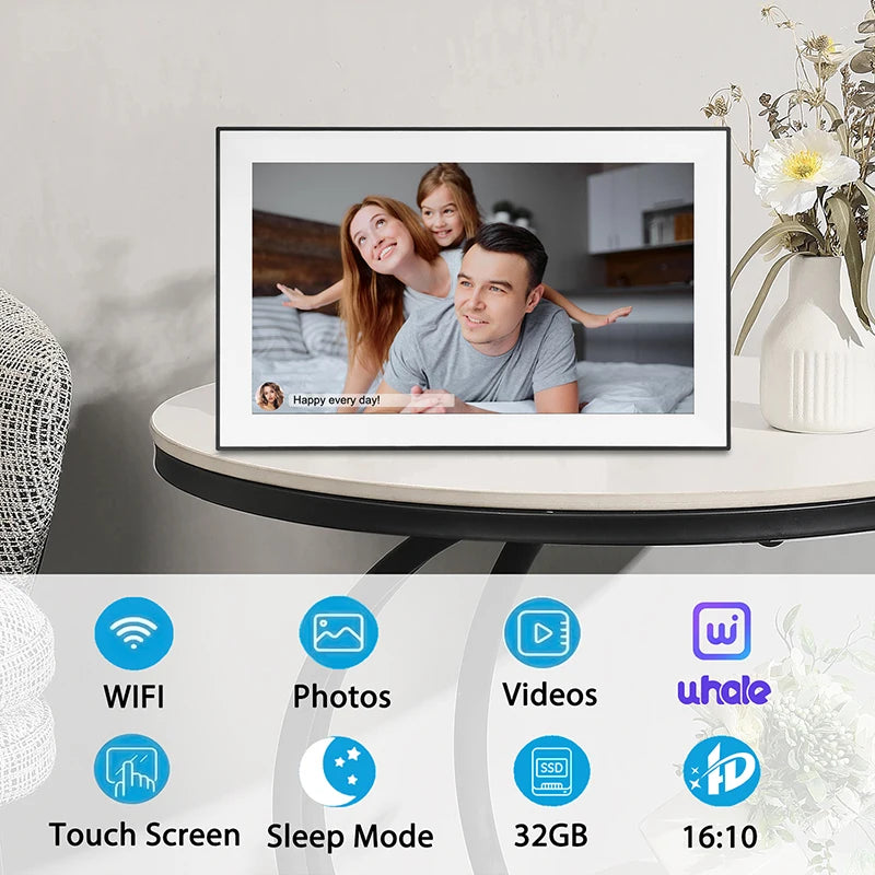 Cadre photo numérique WiFi 32 Go vue de face