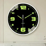 Horloge murale lumineuse phosphorescente noire 30 cm