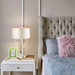 Lampe de chevet LED cristal arbre fleur bleu ciel