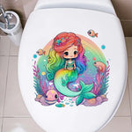 Autocollant de porte WC vert motif sirène