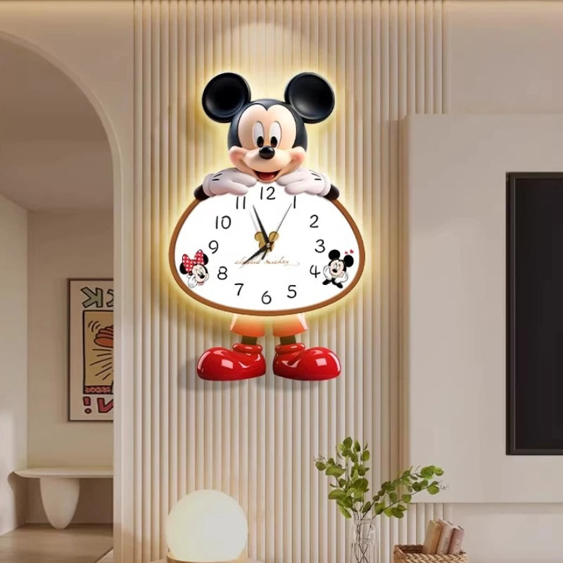 Horloge murale LED design Mickey noire style nordique