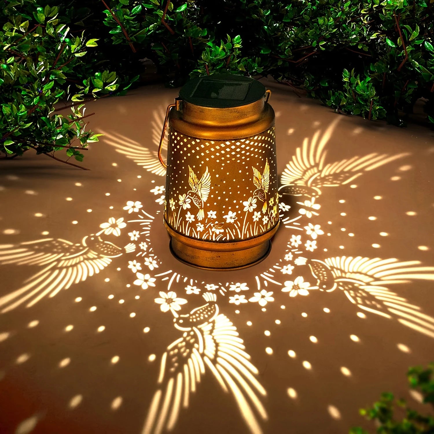 Lanterne solaire en fer pour jardin éclairage décoratif extérieur