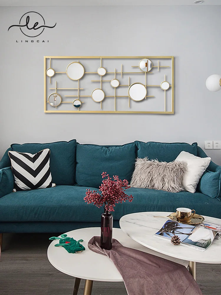 Pendentif mural rond design moderne kaki foncé