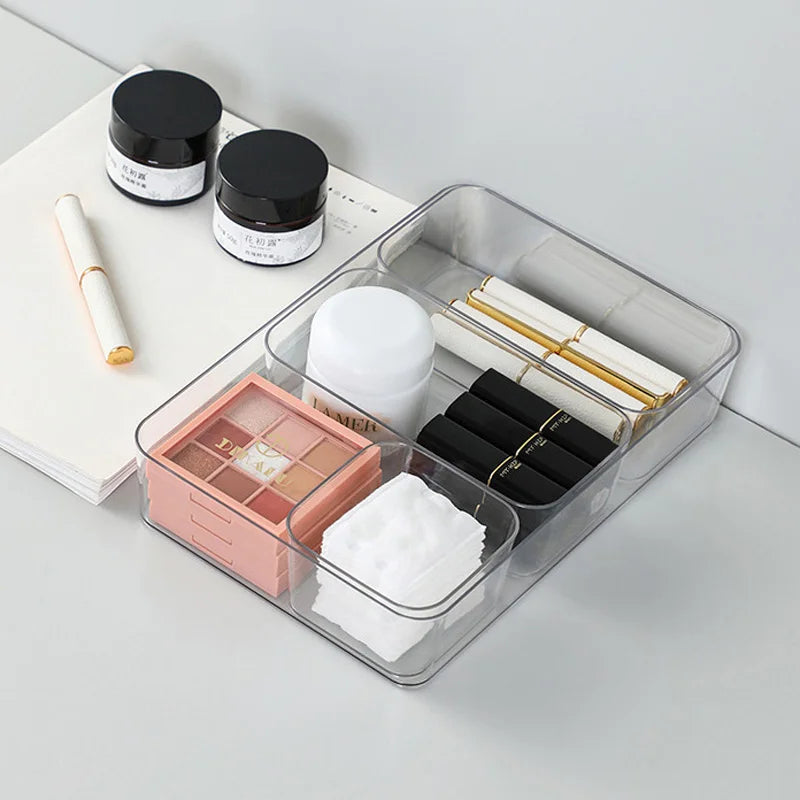 Boîte à tiroirs noire en acrylique pour rangement cosmétique