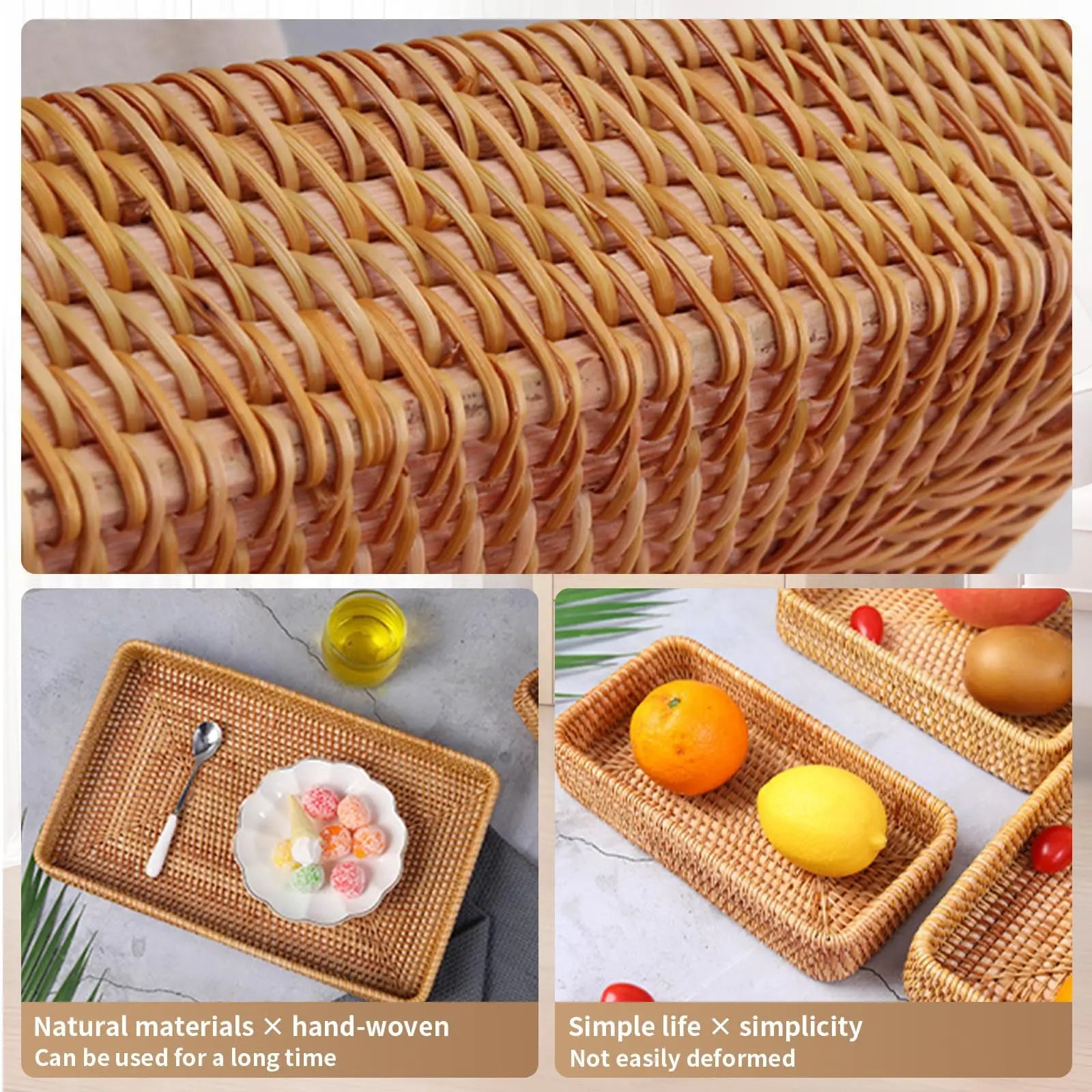 Panier en rotin noir pour rangement bureau