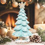 Figurines pain d'épice décoration Noël fait main bleu profond