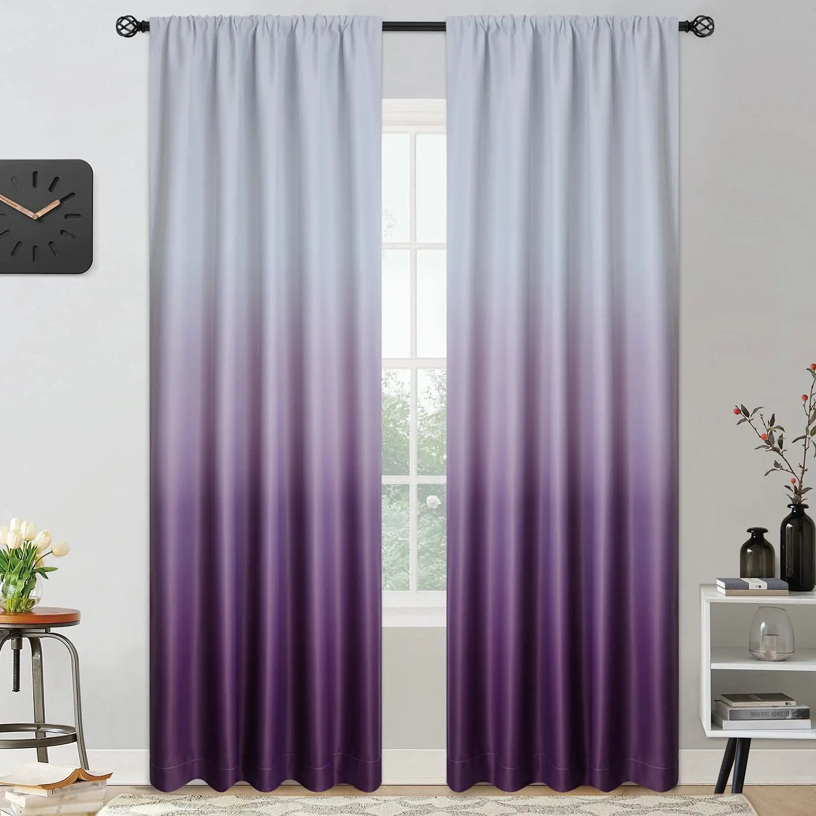 Rideaux occultants gradient couleur gris clair isolation thermique