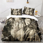 Housse de couette New York Statue de la Liberté King Size microfibre